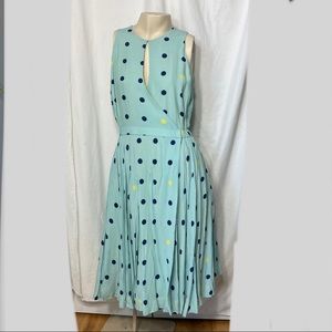 SOLD Anthropologie Maple blue yellow polka dot dress retro size 4 spring Easter